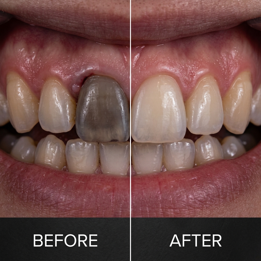Internal Bleaching Before After
