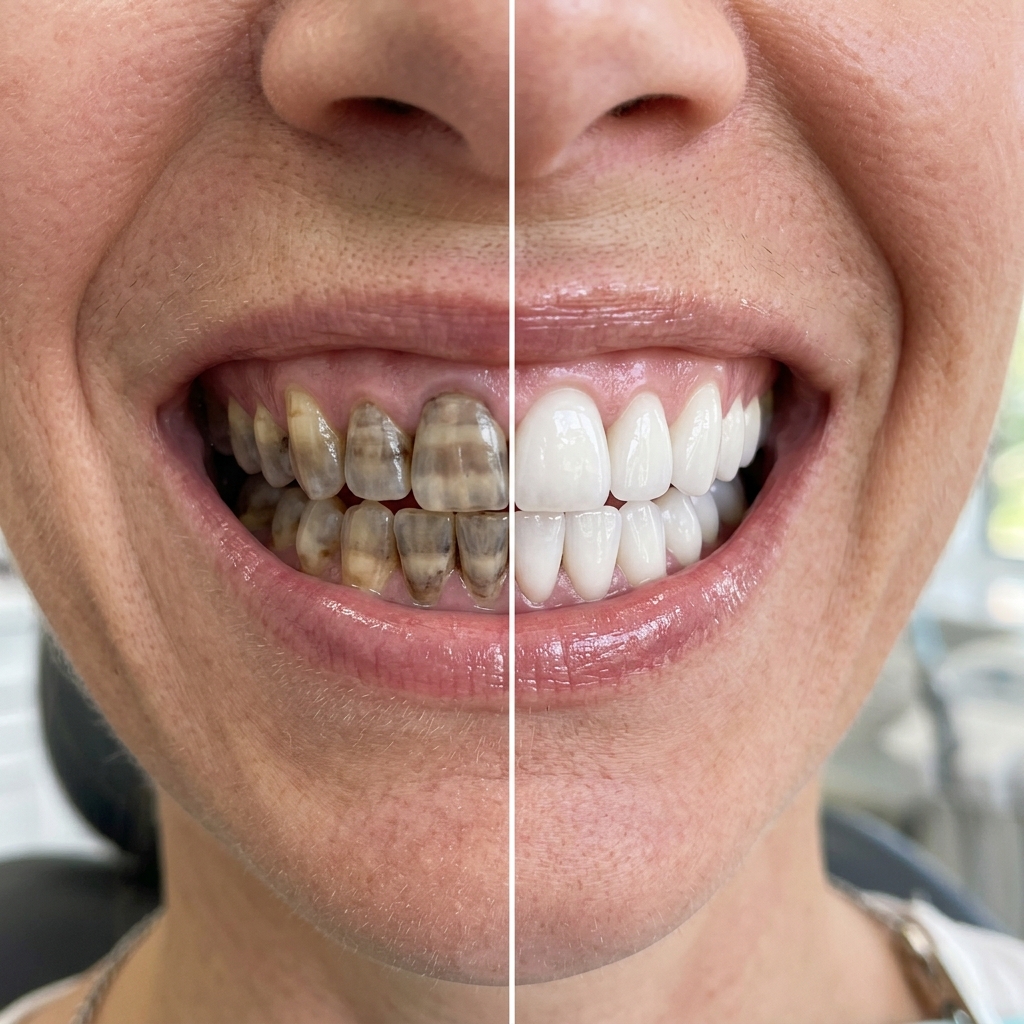 Discoloration Before After